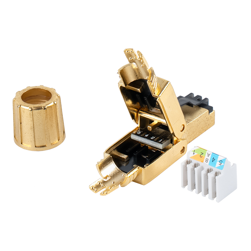 Cat8 skärmad verktygslös RJ45-kontakt RJ-G40S-1-C8 Cat8 skärmad verktygslös RJ45-kontakt RJ-G40S-1-C8