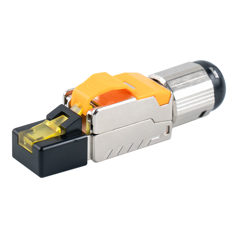 Cat6A skärmad verktygslös RJ45-kontakt （med plastkåpa）RJ-G70S-C6A