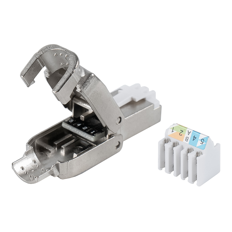 Cat6A Skärmad Push-down Typ Verktygslös RJ45-kontakt RJ-602S-1-C6A Cat6A Skärmad Push-down Typ Verktygslös RJ45-kontakt RJ-602S-1-C6A