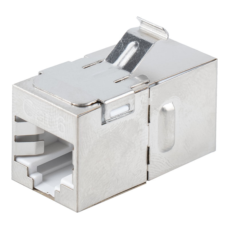 Cat6 skärmad RJ45 rak genomgående koppling (med metallklämma) SM-2035SC6