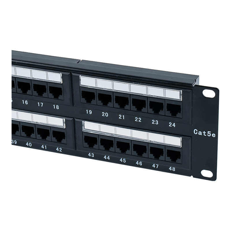 Cat5e 19-tums 2U oskärmad 48-portars patchpanel (IDC med dubbla ändamål; med plastinlägg) SP-3204D48-C5E Cat5e 19-tums 2U oskärmad 48-portars patchpanel (IDC med dubbla ändamål; med plastinlägg) SP-3204D48-C5E