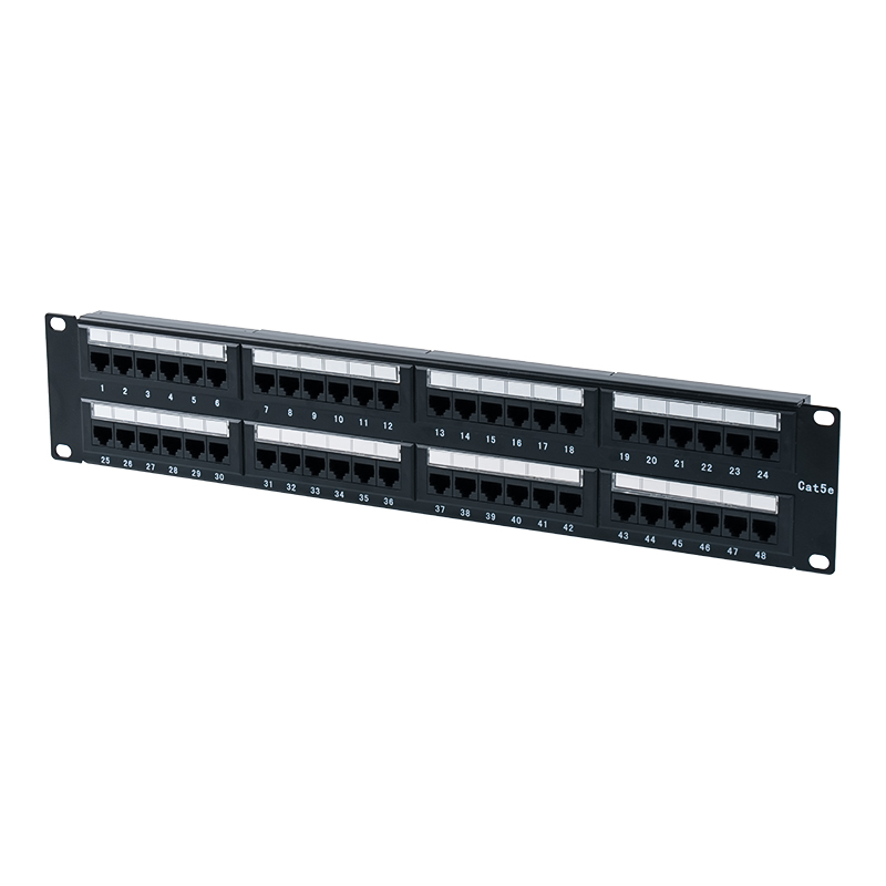 Cat5e 19-tums 2U oskärmad 48-portars patchpanel (IDC med dubbla ändamål; med plastinlägg) SP-3204D48-C5E Cat5e 19-tums 2U oskärmad 48-portars patchpanel (IDC med dubbla ändamål; med plastinlägg) SP-3204D48-C5E