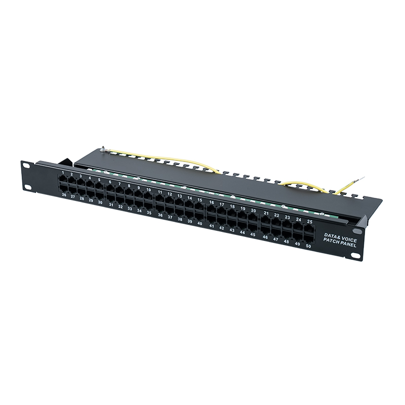 Kategori 3 19-tums 1U 8P 8C 50-portars röstpatchpanel (KRONE IDC) SP-3208K50-C3