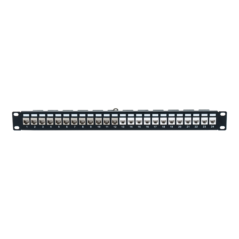 19-tums 1U 24-portars skärmad patchpanel (med C6A-modul) SP-3246S-24P