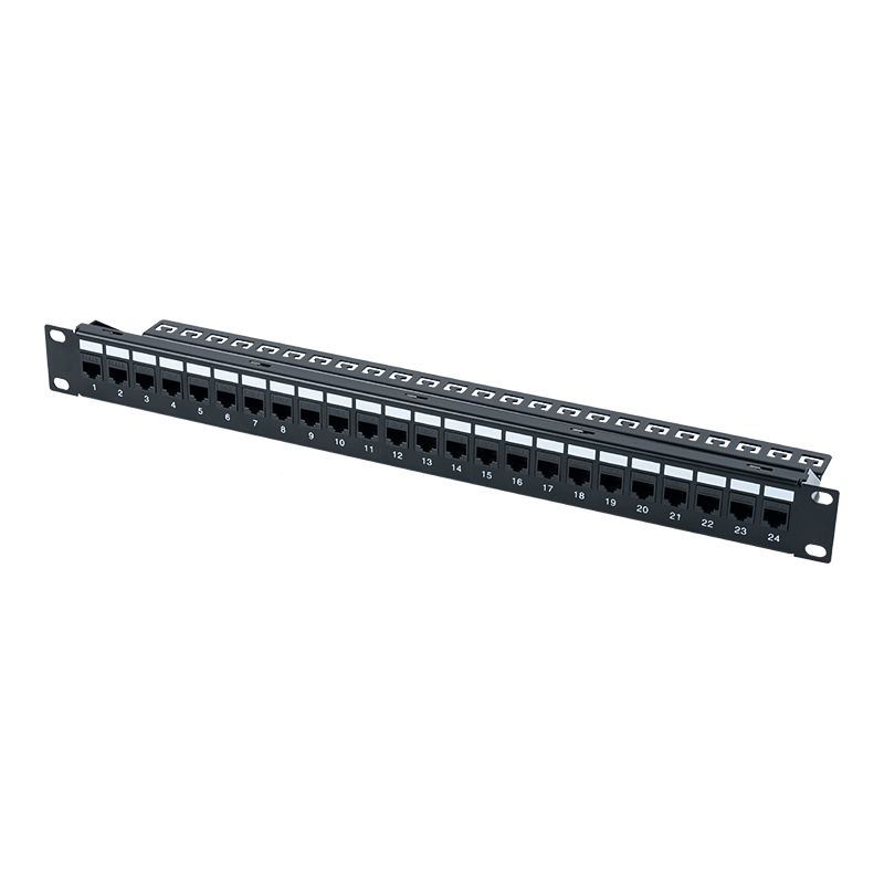 19-tums 1U 24-portars skärmad patchpanel (med C6-modul) SP-3260-24P 19-tums 1U 24-portars skärmad patchpanel (med C6-modul) SP-3260-24P