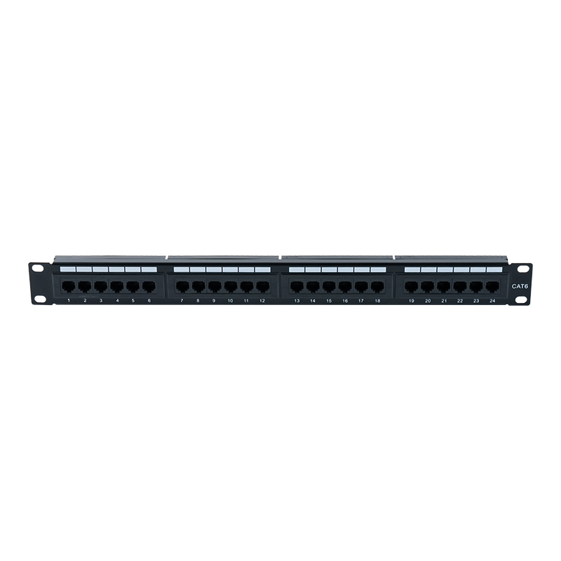 Cat6e 19-tums 1U oskärmad 24-portars patchpanel (IDC med dubbla ändamål) SP-3310D24-C6A Cat6e 19-tums 1U oskärmad 24-portars patchpanel (IDC med dubbla ändamål) SP-3310D24-C6A