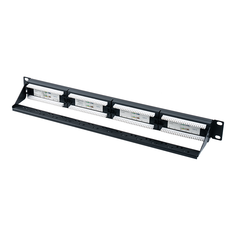 Cat6e 19-tums 1U oskärmad 24-portars patchpanel (IDC med dubbla ändamål) SP-3310D24-C6A Cat6e 19-tums 1U oskärmad 24-portars patchpanel (IDC med dubbla ändamål) SP-3310D24-C6A