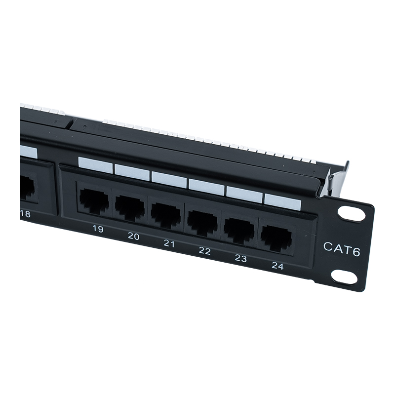 Cat6e 19-tums 1U oskärmad 24-portars patchpanel (IDC med dubbla ändamål) SP-3310D24-C6A Cat6e 19-tums 1U oskärmad 24-portars patchpanel (IDC med dubbla ändamål) SP-3310D24-C6A