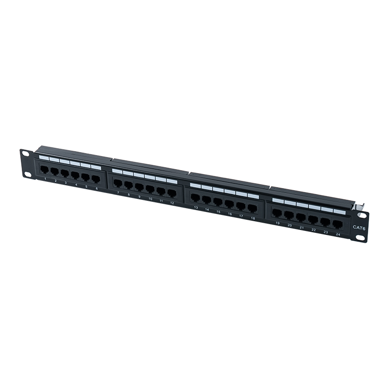 Cat6e 19-tums 1U oskärmad 24-portars patchpanel (IDC med dubbla ändamål) SP-3310D24-C6A Cat6e 19-tums 1U oskärmad 24-portars patchpanel (IDC med dubbla ändamål) SP-3310D24-C6A