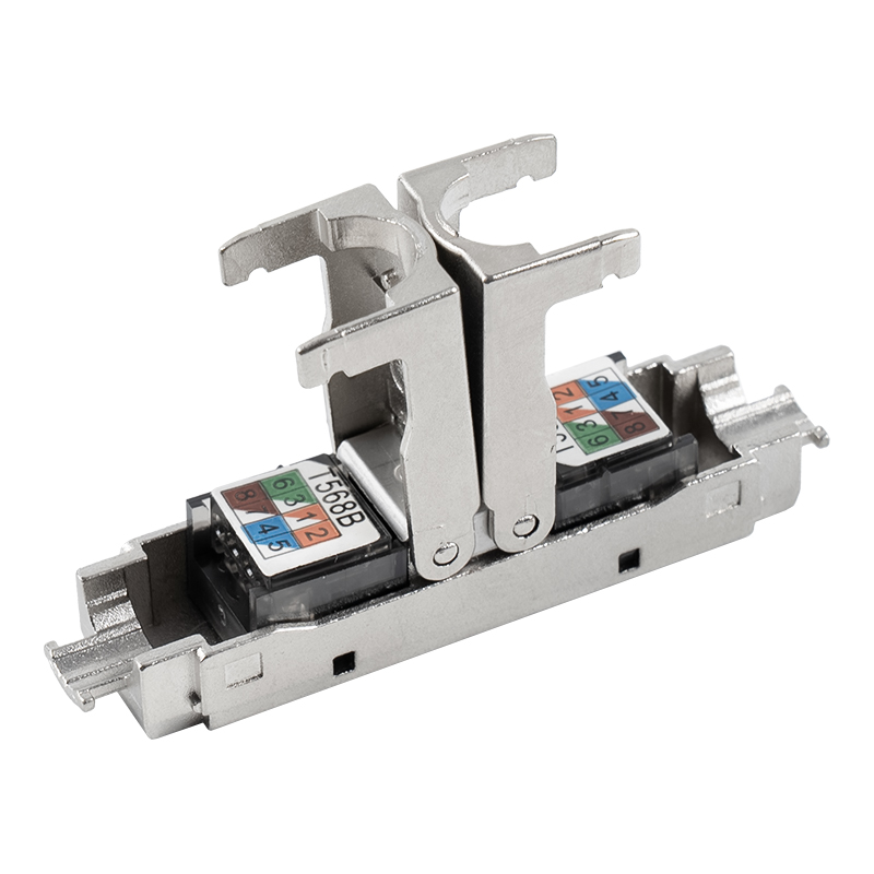 Cat6A skärmad Push-down typ Verktygslös kontakt (Enkel öppning) RJ-604S-1-C6A Cat6A skärmad Push-down typ Verktygslös kontakt (Enkel öppning) RJ-604S-1-C6A