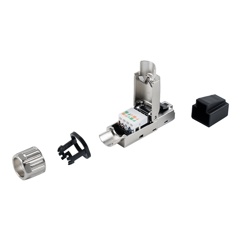 Cat7 skärmad verktygslös RJ45-kontakt (med plastskyddshylsor) RJ-G50S-1-C7 Cat7 skärmad verktygslös RJ45-kontakt (med plastskyddshylsor) RJ-G50S-1-C7