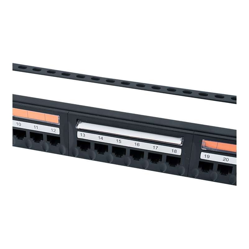 Cat5e 19-tums 1U oskärmad 24-portars patchpanel (flip-top plastfönster) SP-3410D24-C5E Cat5e 19-tums 1U oskärmad 24-portars patchpanel (flip-top plastfönster) SP-3410D24-C5E