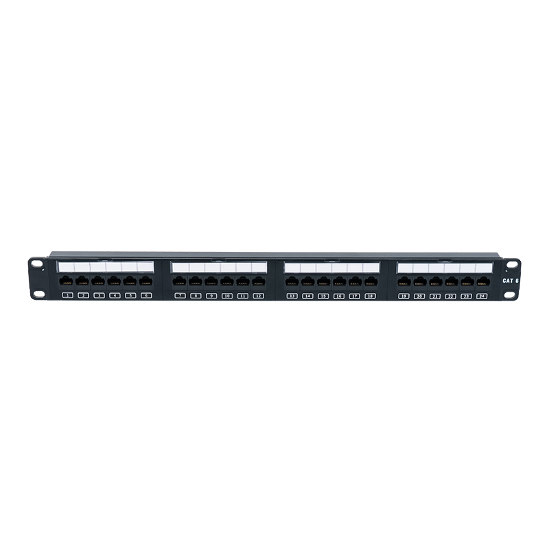 C6 19-tums 1U oskärmad 24-portars patchpanel (flip-top plastfönster) SP-3411D24-C6 C6 19-tums 1U oskärmad 24-portars patchpanel (flip-top plastfönster) SP-3411D24-C6