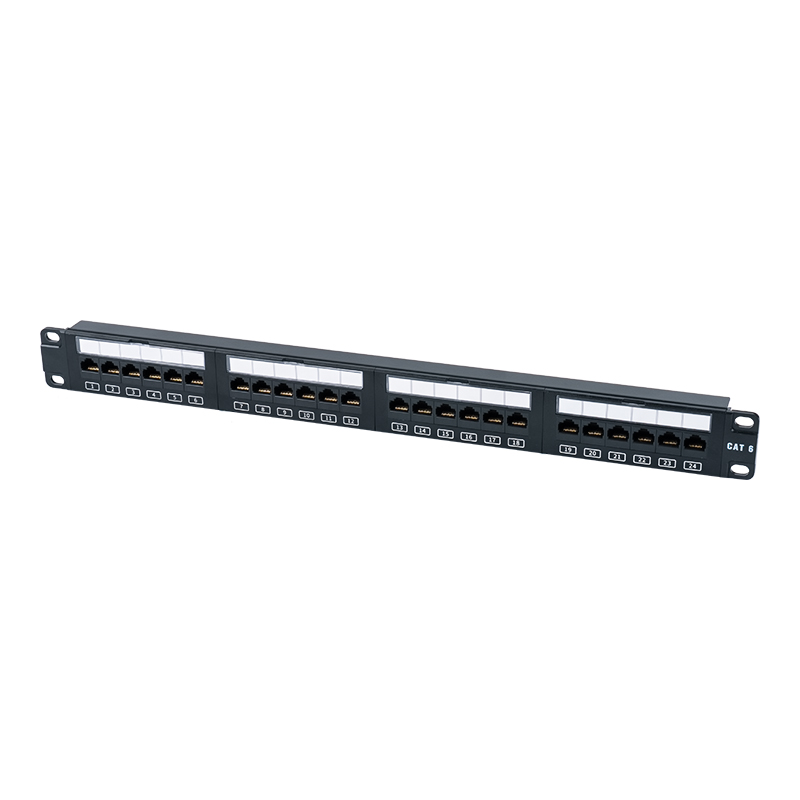 C6 19-tums 1U oskärmad 24-portars patchpanel (flip-top plastfönster) SP-3411D24-C6 C6 19-tums 1U oskärmad 24-portars patchpanel (flip-top plastfönster) SP-3411D24-C6