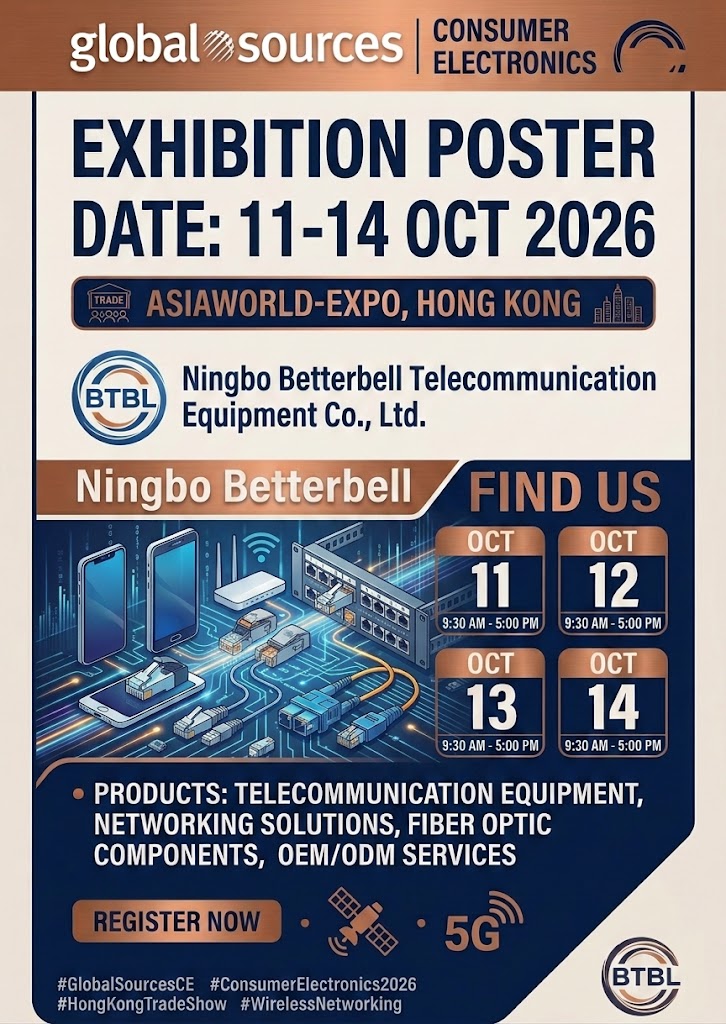 Möt Ningbo Betterbell (BTBL) på Global Sources Consumer Electronics（Hong Kong）2026!